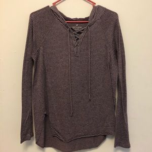 American Eagle Soft & Sexy purple hooded tee